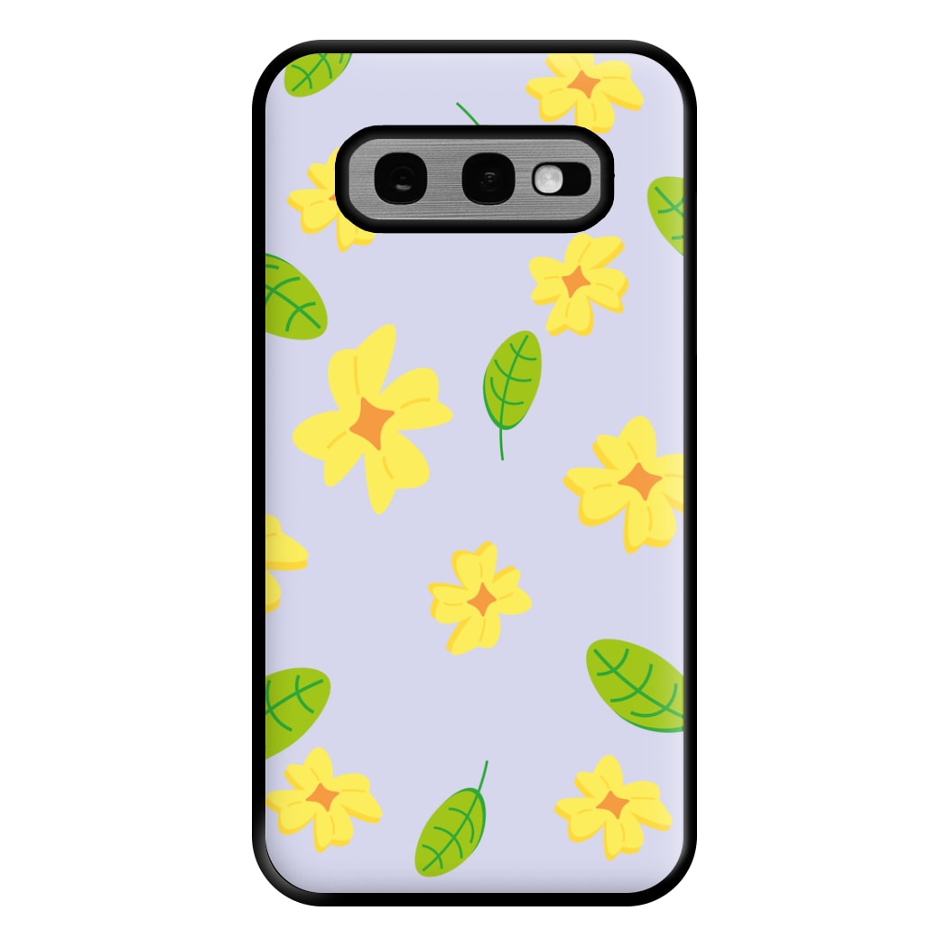 Yellow And Green Pattern - Floral Phone Case for Galaxy S10e