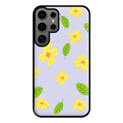 Yellow And Green Pattern - Floral Phone Case for Galaxy S24 Ultra