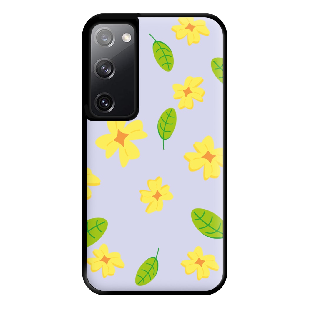 Yellow And Green Pattern - Floral Phone Case for Galaxy S20