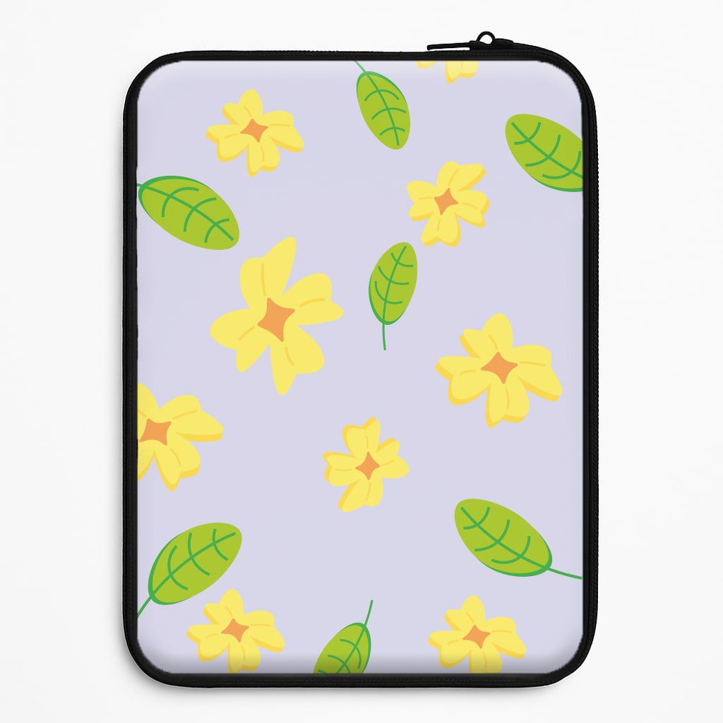 Yellow And Green Pattern - Floral Laptop Sleeve