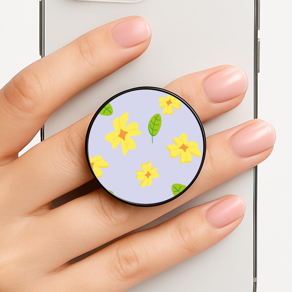 Yellow And Green Pattern - Floral FunGrip