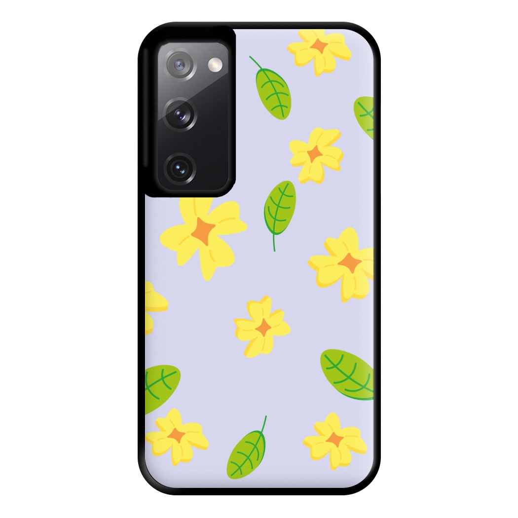 Yellow And Green Pattern - Floral Phone Case for Galaxy S20FE