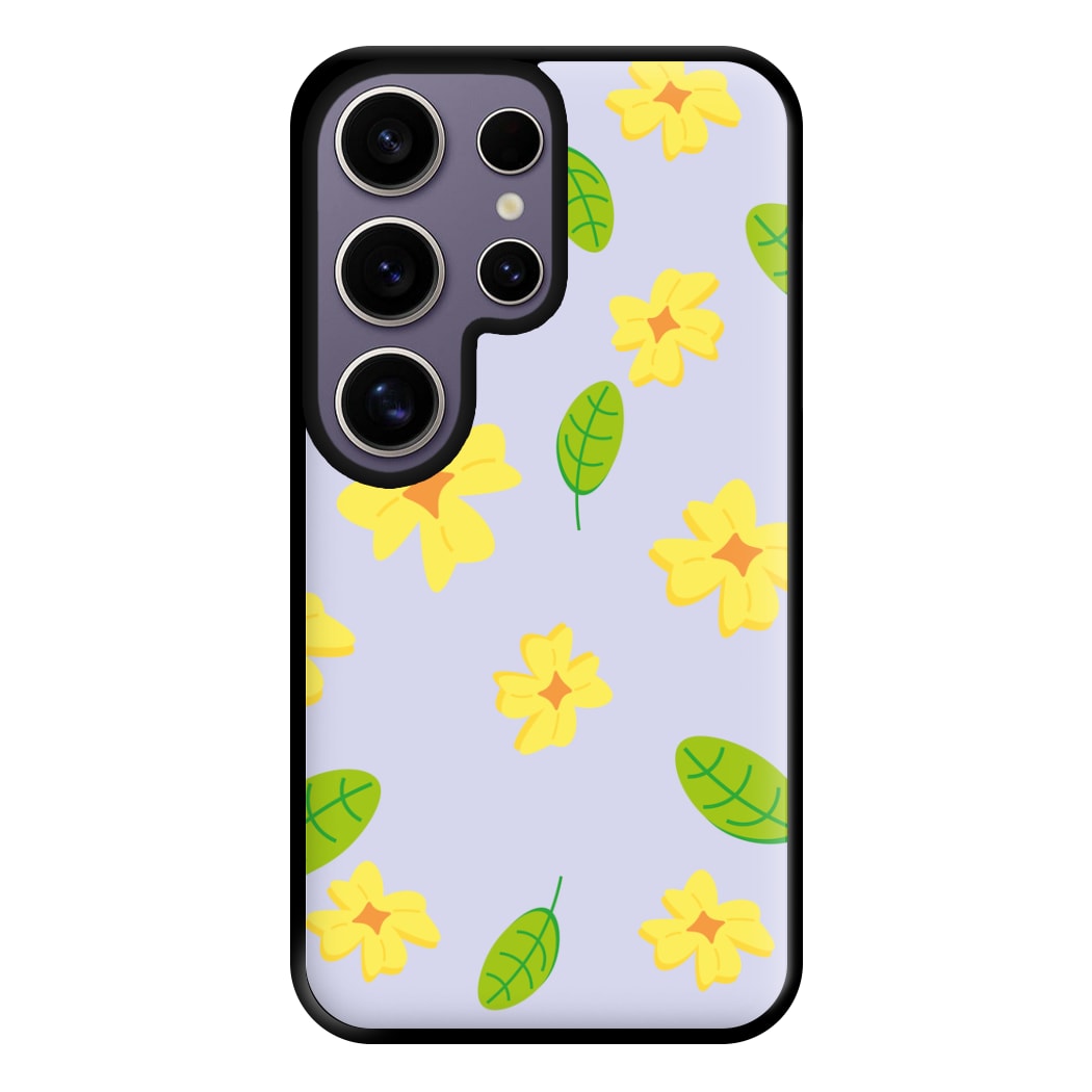 Yellow And Green Pattern - Floral Phone Case for Galaxy S25 Ultra