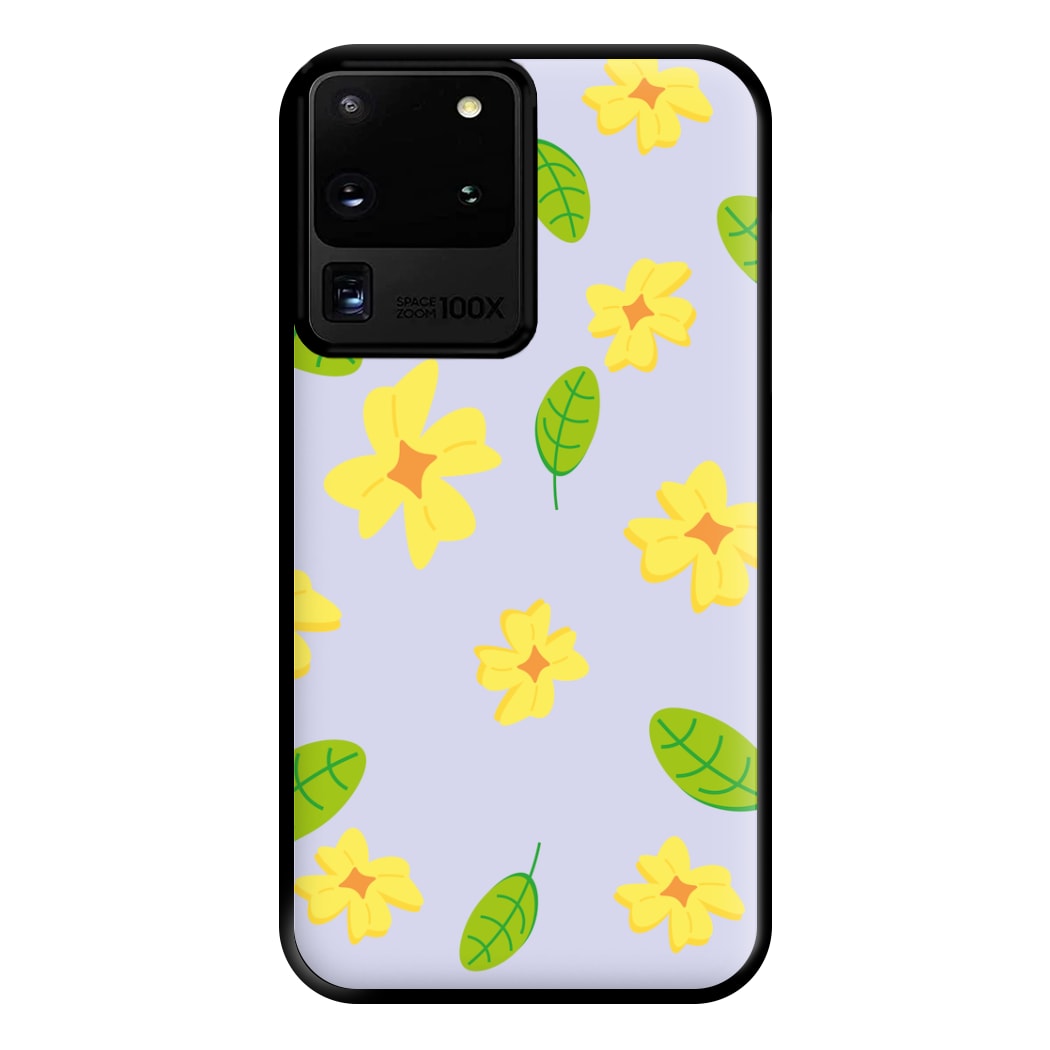 Yellow And Green Pattern - Floral Phone Case for Galaxy S20 Ultra