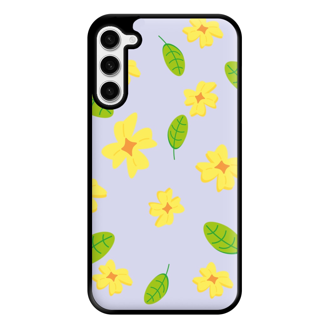 Yellow And Green Pattern - Floral Phone Case for Galaxy S23 Plus