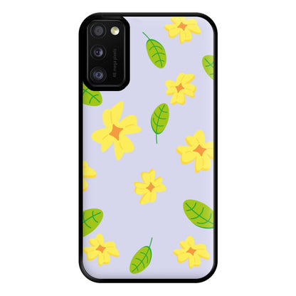 Yellow And Green Pattern - Floral Phone Case for Galaxy A41