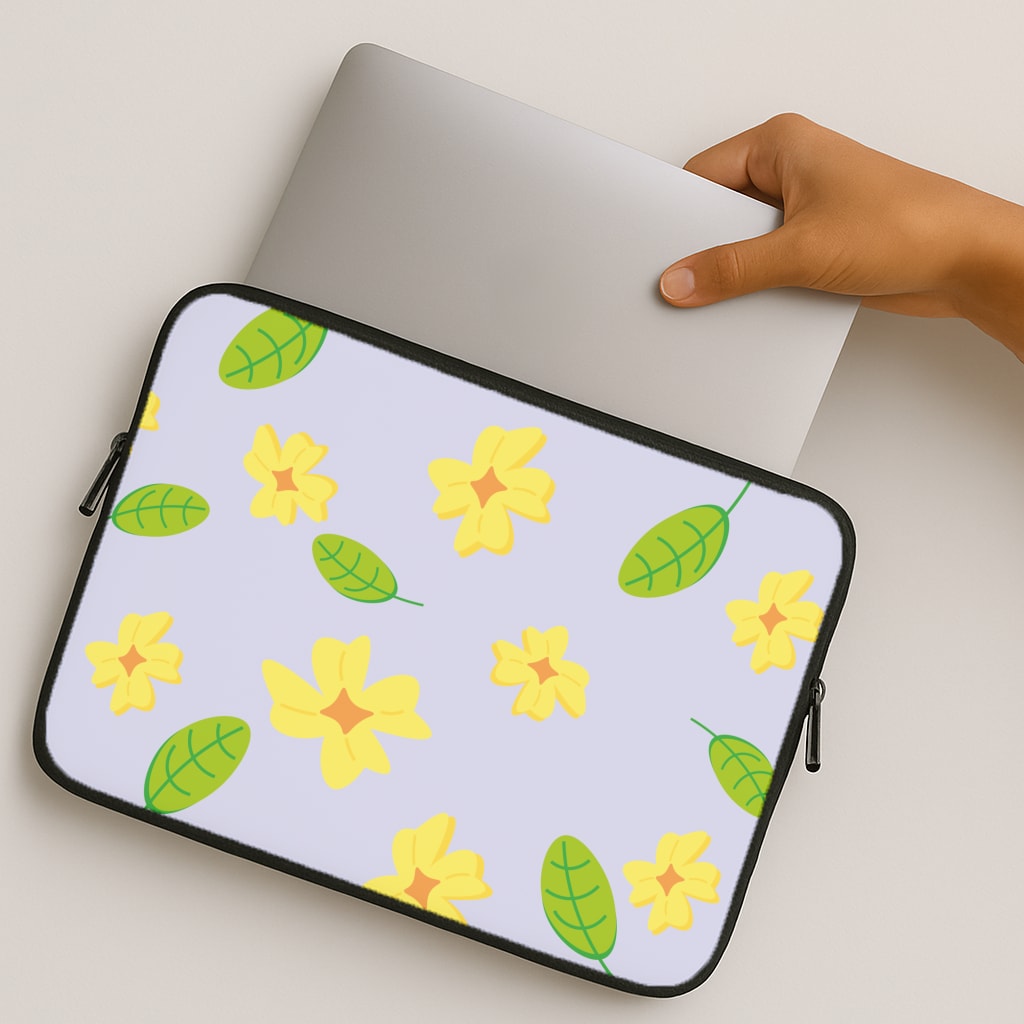 Yellow And Green Pattern - Floral MacBook Case