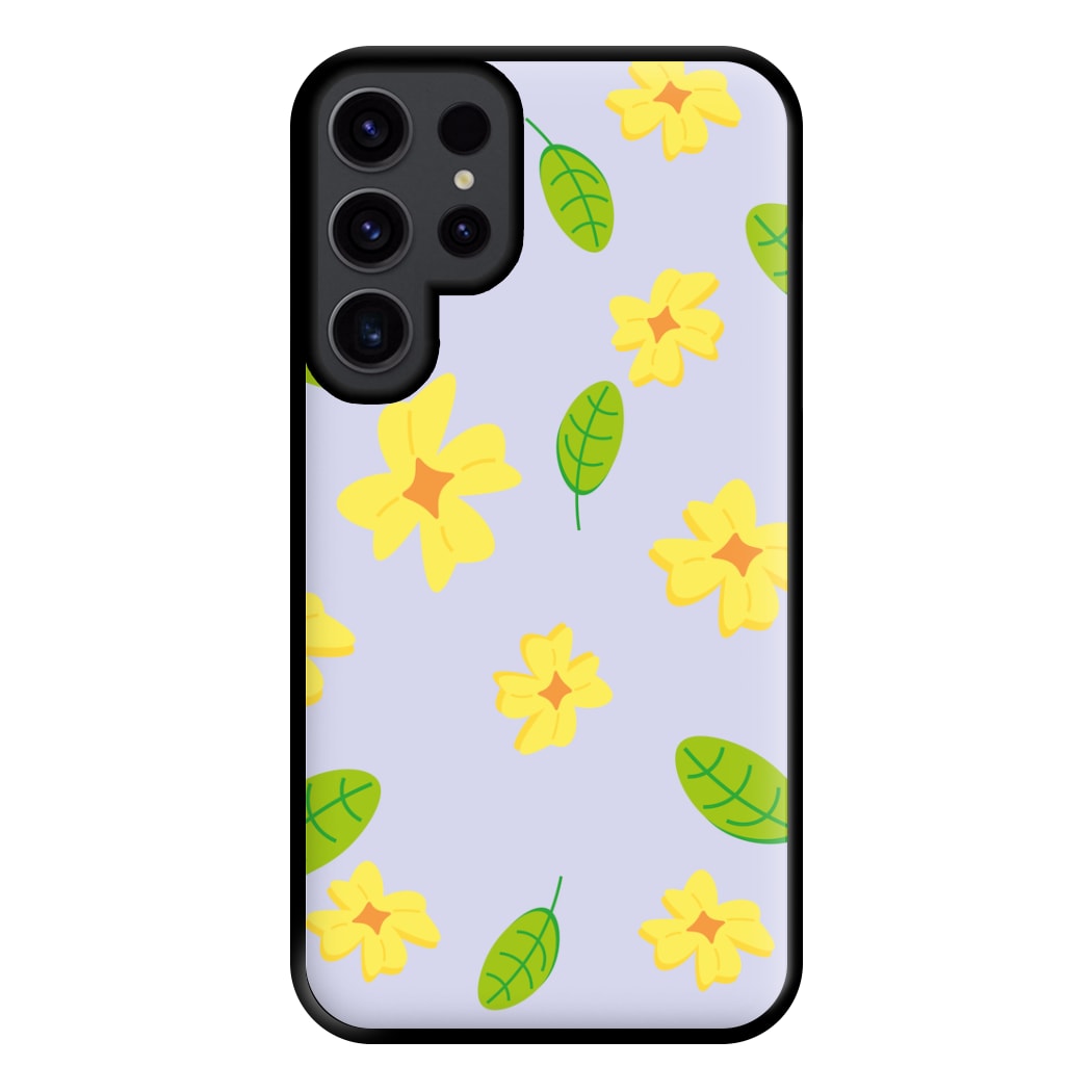 Yellow And Green Pattern - Floral Phone Case for Galaxy S23 Ultra