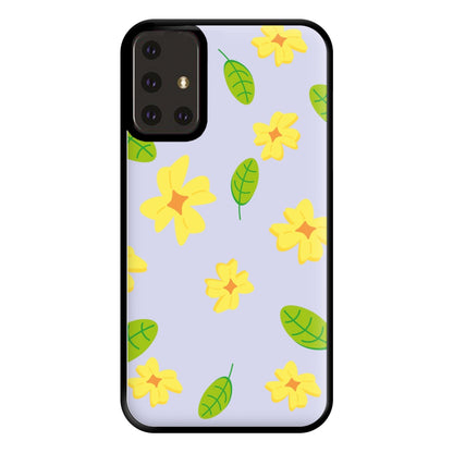 Yellow And Green Pattern - Floral Phone Case for Galaxy A71