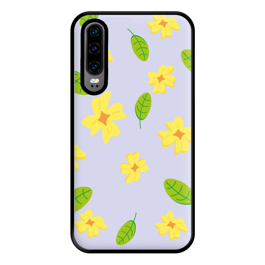 Yellow And Green Pattern - Floral Phone Case for Huawei P30