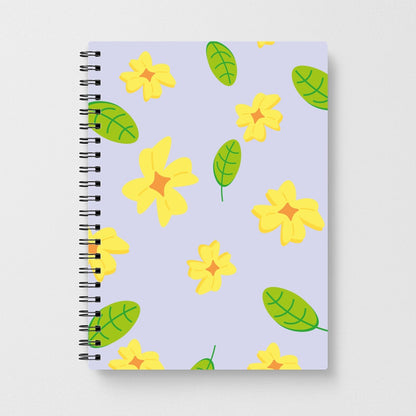 Yellow And Green Pattern - Floral Notebook