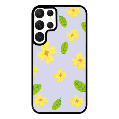 Yellow And Green Pattern - Floral Phone Case for Galaxy S22 Ultra