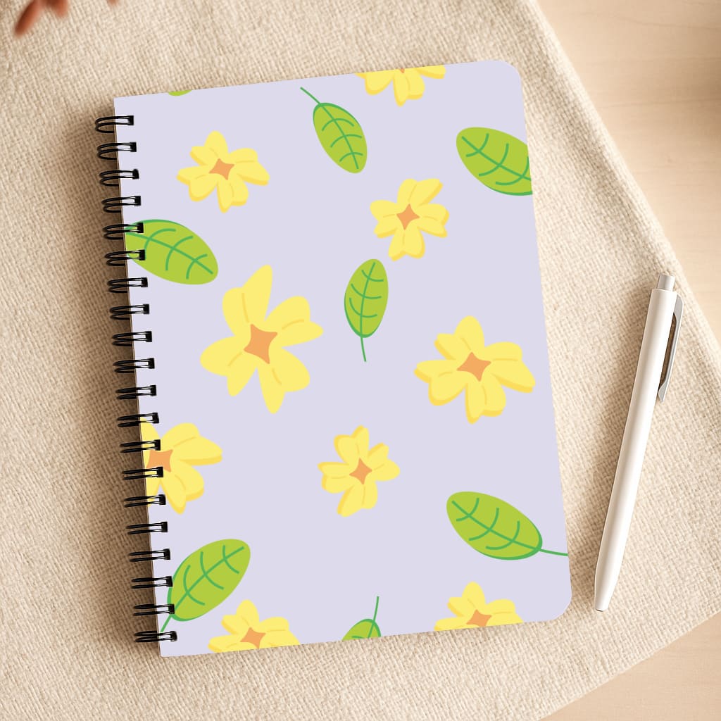 Yellow And Green Pattern - Floral Notepad