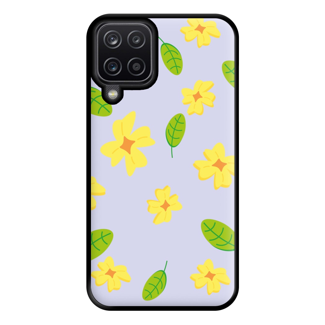 Yellow And Green Pattern - Floral Phone Case for Galaxy A12