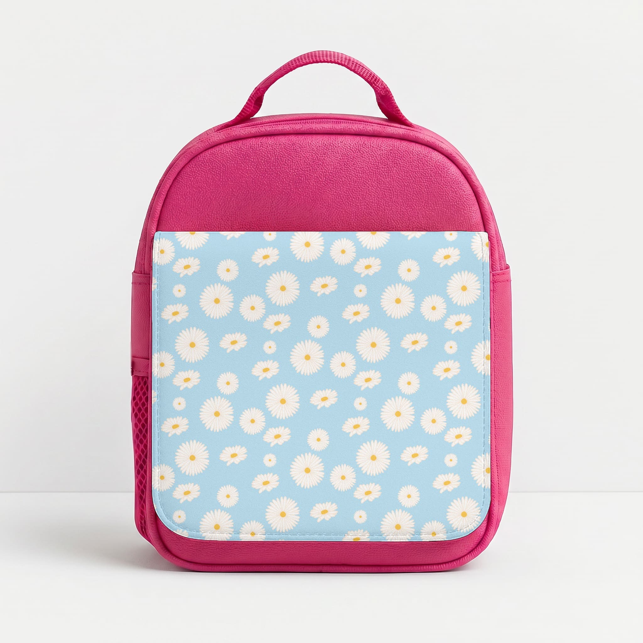 Blue Daisies - Floral Lunchbox - Pink