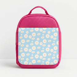 Blue Daisies - Floral Lunchbox - Pink