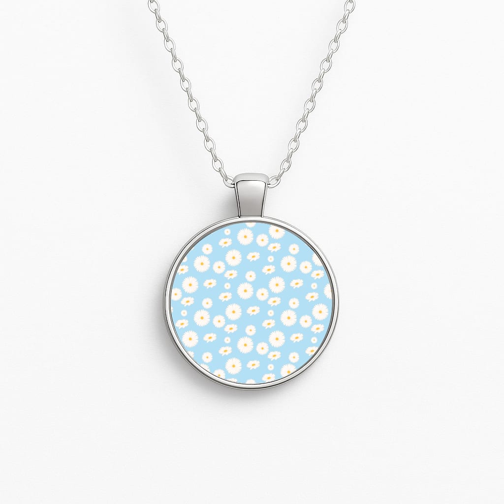 Blue Daisies - Floral Necklace