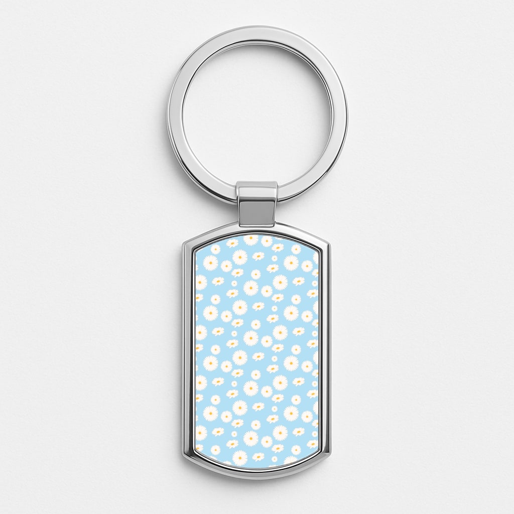 Blue Daisies - Floral Luxury Keyring