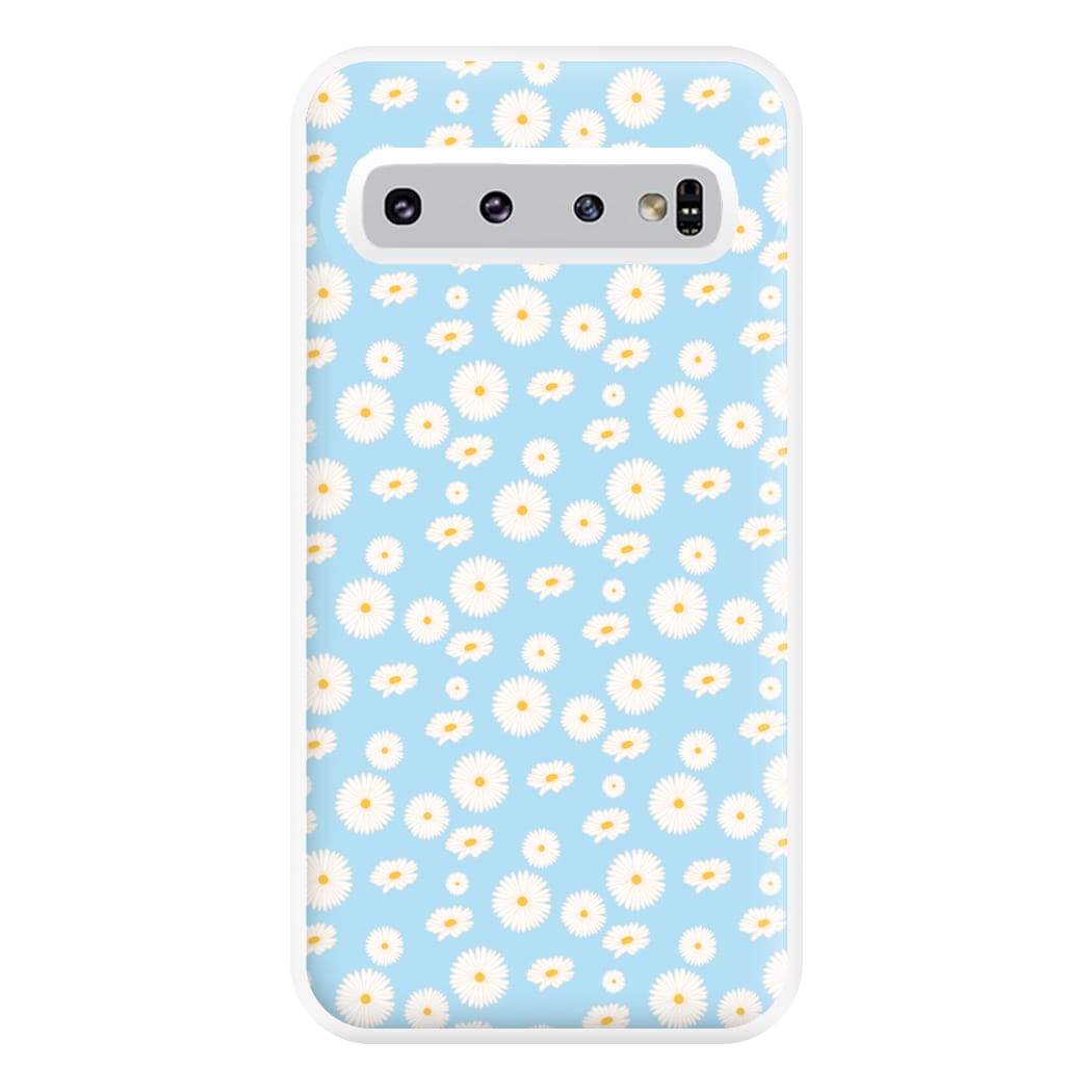 Blue Daisies - Floral Phone Case for Galaxy S10 Plus