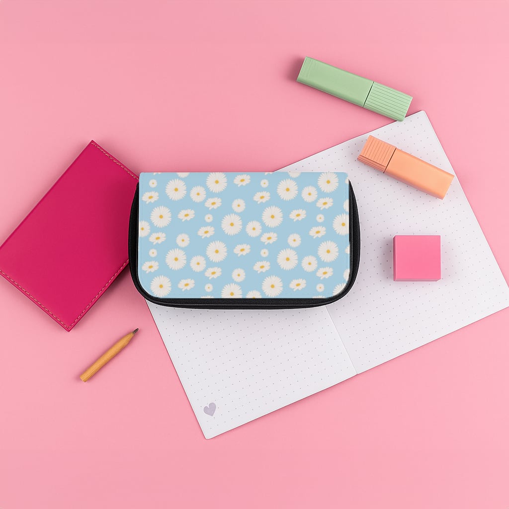 Blue Daisies - Floral Pencil Case
