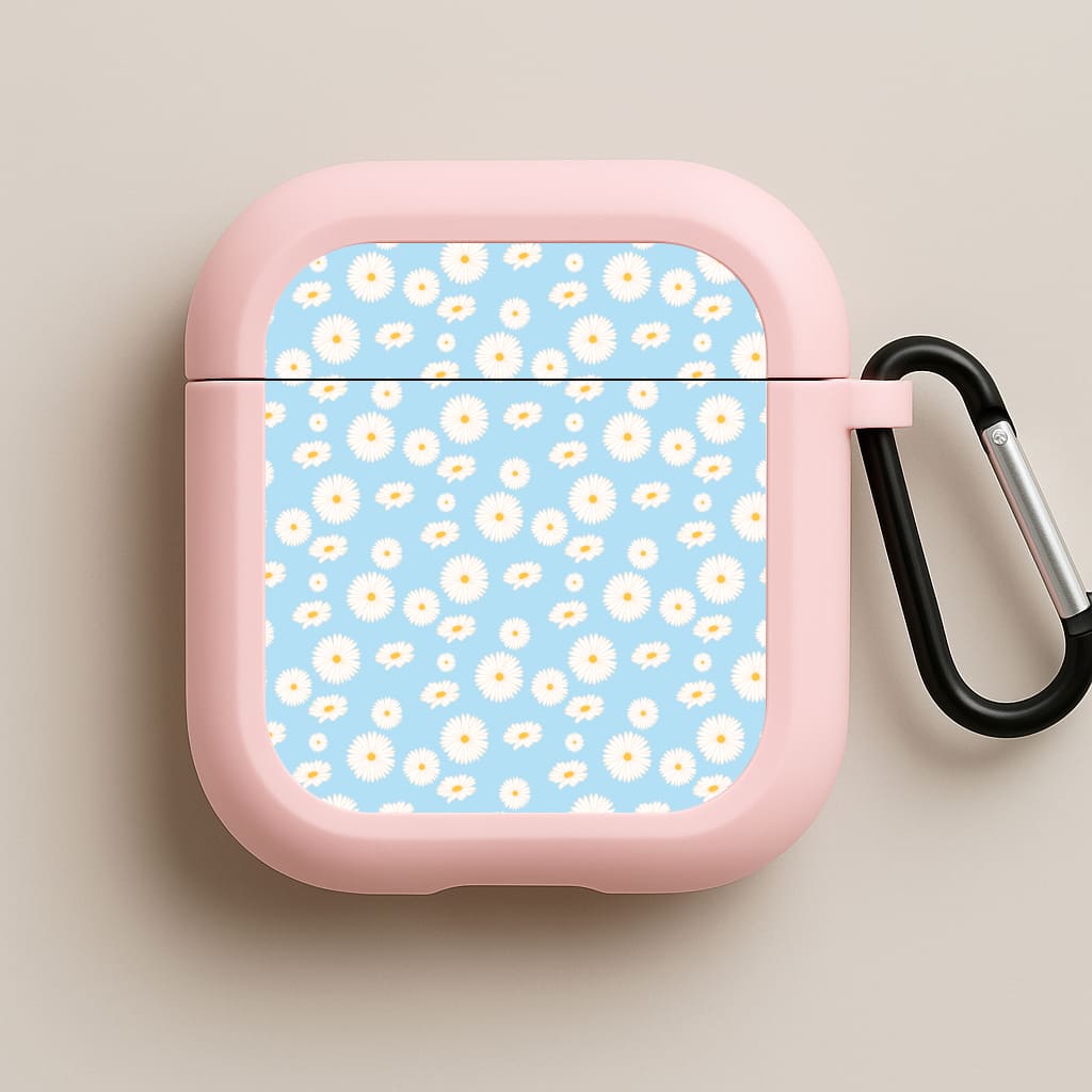 Blue Daisies - Floral Pink AirPods Case