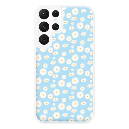 Blue Daisies - Floral Phone Case for Galaxy S22 Ultra