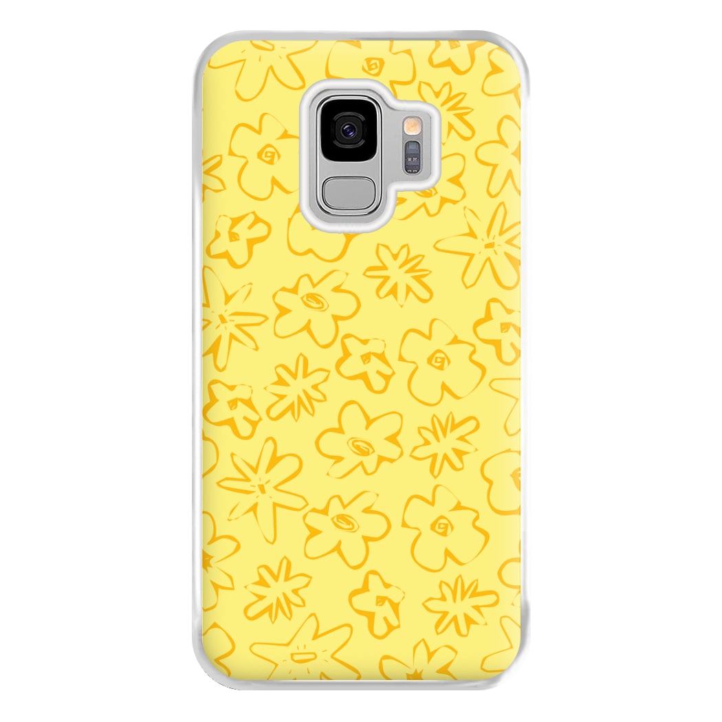 Yellow And Orange - Floral Patterns Phone Case for Galaxy S9 Plus