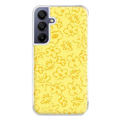 Yellow And Orange - Floral Patterns Phone Case for Galaxy A16