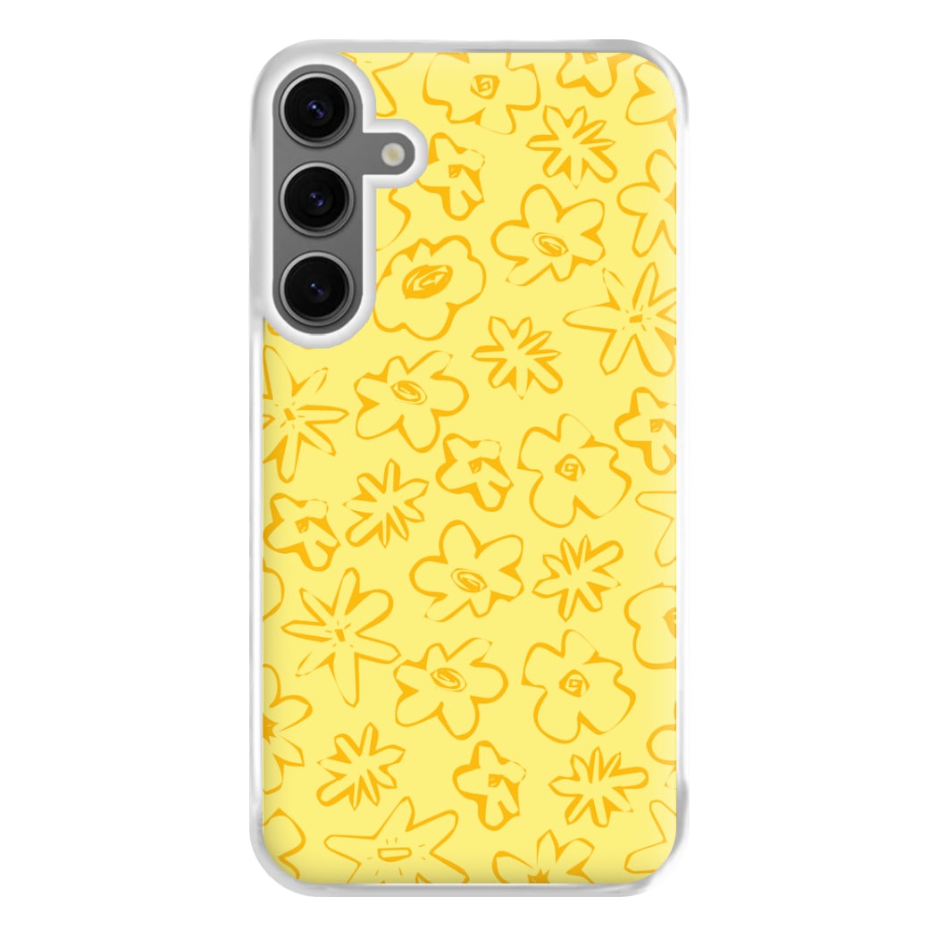 Yellow And Orange - Floral Patterns Phone Case for Galaxy S24FE