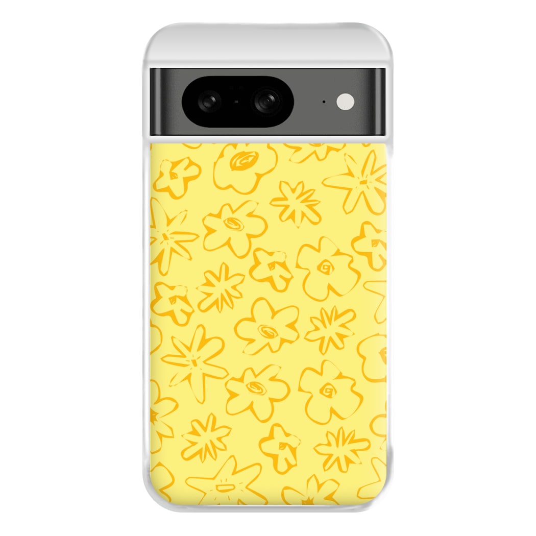 Yellow And Orange - Floral Patterns Phone Case for Google Pixel 8