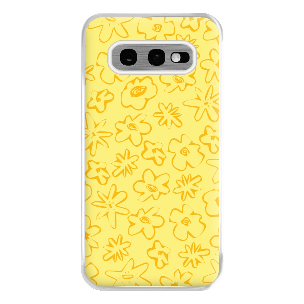 Yellow And Orange - Floral Patterns Phone Case for Galaxy S10e