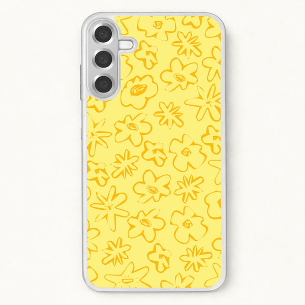 Yellow And Orange - Floral Patterns Phone Case for Galaxy A57