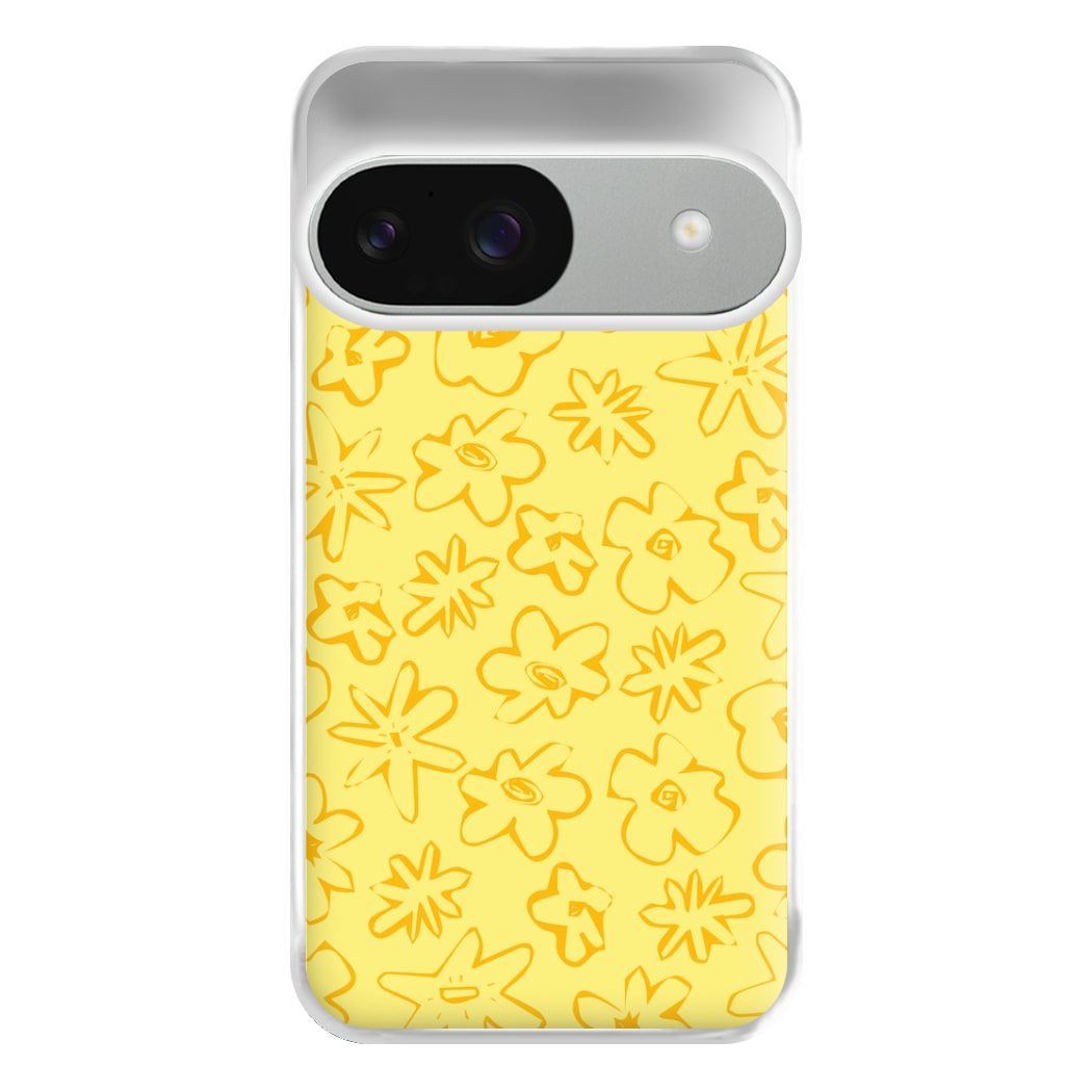 Yellow And Orange - Floral Patterns Phone Case for Google Pixel 9 / 9 Pro