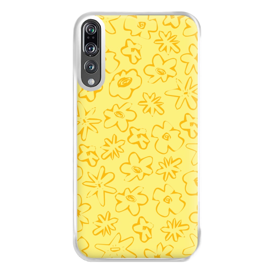 Yellow And Orange - Floral Patterns Phone Case for Huawei P20 Pro