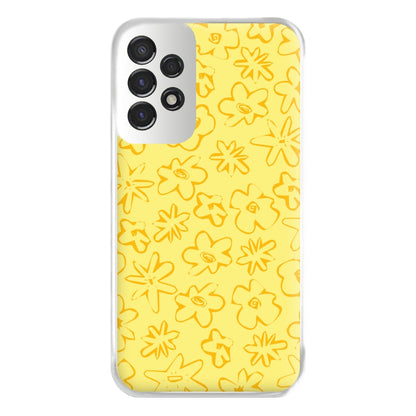 Yellow And Orange - Floral Patterns Phone Case for Galaxy A53