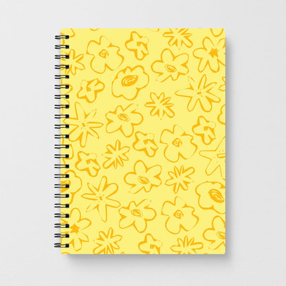 Yellow And Orange - Floral Patterns Notebook