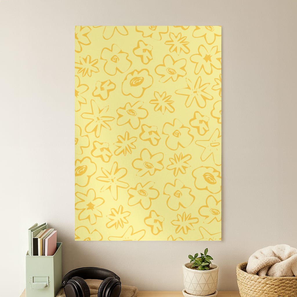 Yellow And Orange - Floral Patterns Poster