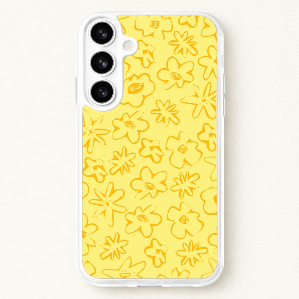 Yellow And Orange - Floral Patterns Phone Case for Galaxy S26 Plus