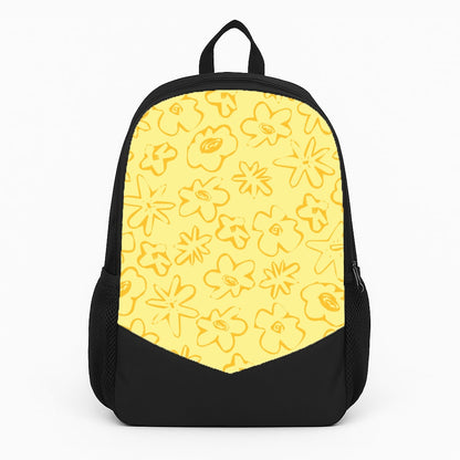Yellow And Orange - Floral Patterns Large Backpack