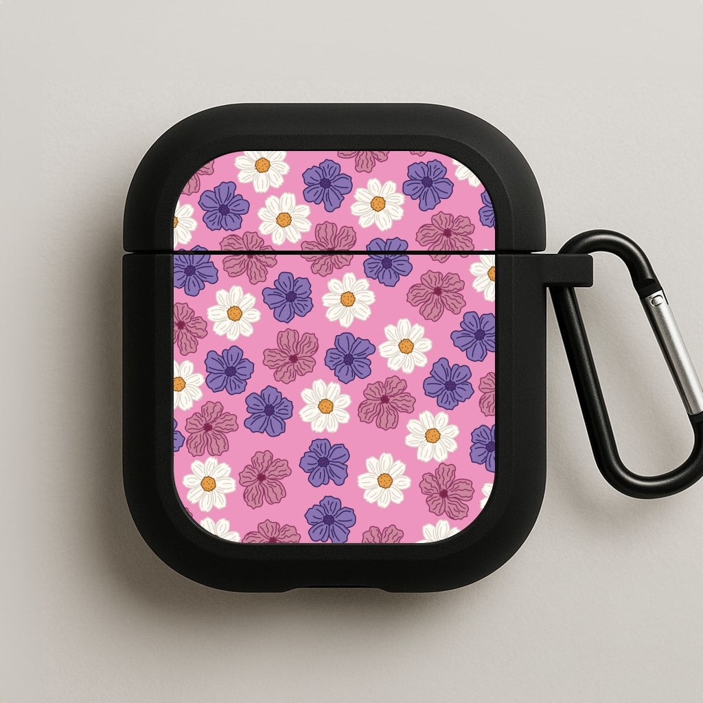 Pink, Purple And White Flowers - Floral Patterns AirPods Case