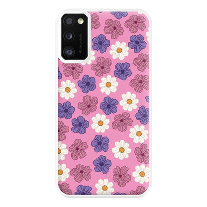 Pink, Purple And White Flowers - Floral Patterns Phone Case for Galaxy A41