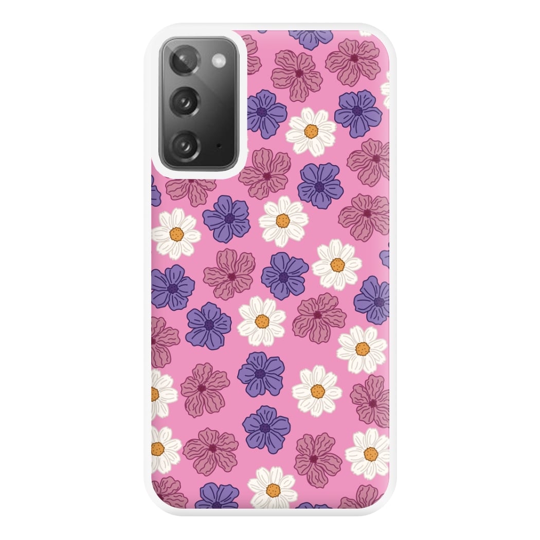 Pink, Purple And White Flowers - Floral Patterns Phone Case for Galaxy Note 20 Ultra