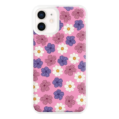 Pink, Purple And White Flowers - Floral Patterns Phone Case for iPhone 12 Mini