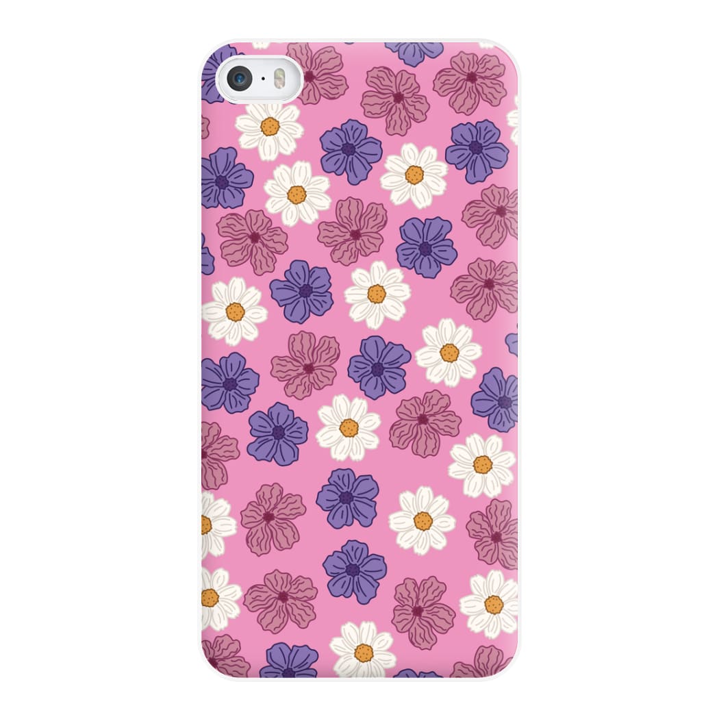 Pink, Purple And White Flowers - Floral Patterns Phone Case for iPhone 5 / 5s / SE 2016