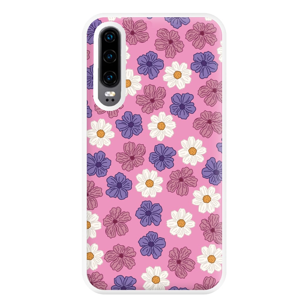 Pink, Purple And White Flowers - Floral Patterns Phone Case for Huawei P30