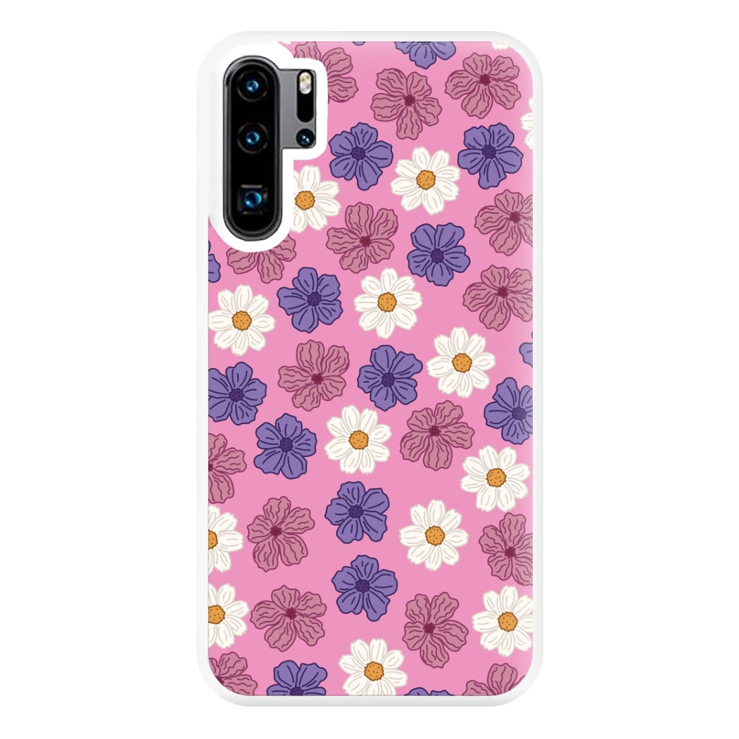 Pink, Purple And White Flowers - Floral Patterns Phone Case for Huawei P30 Pro