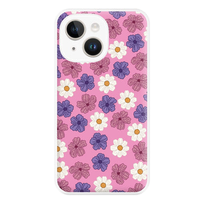 Pink, Purple And White Flowers - Floral Patterns Phone Case for iPhone 14 Plus