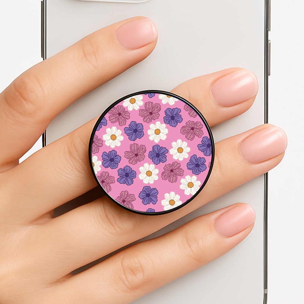 Pink, Purple And White Flowers - Floral Patterns FunGrip