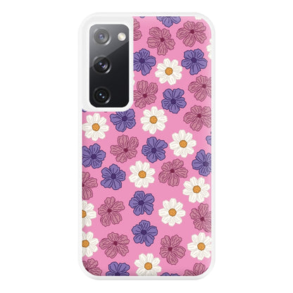 Pink, Purple And White Flowers - Floral Patterns Phone Case for Galaxy S20FE