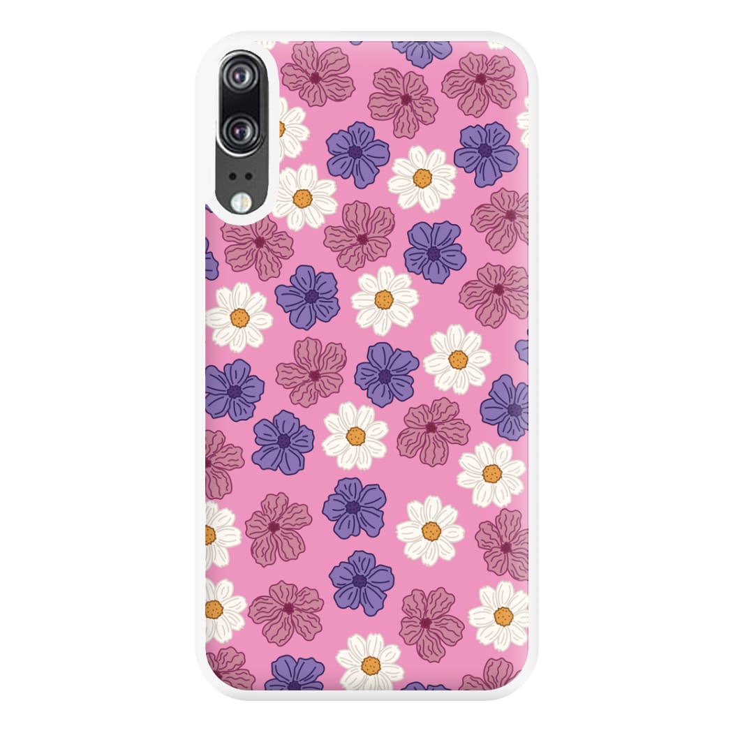 Pink, Purple And White Flowers - Floral Patterns Phone Case for Huawei P20